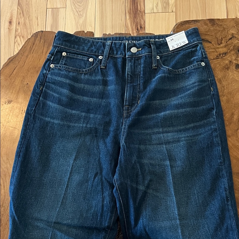 Women's Dark Blue Stretch Jeans - Classic Slim Fit - Picture 3 of 7